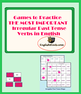 Irregular past tense verbs online board game