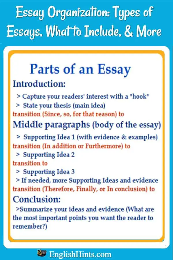 essays organizing ideas