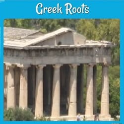 picture of an old Greek temple (the Parthenon)